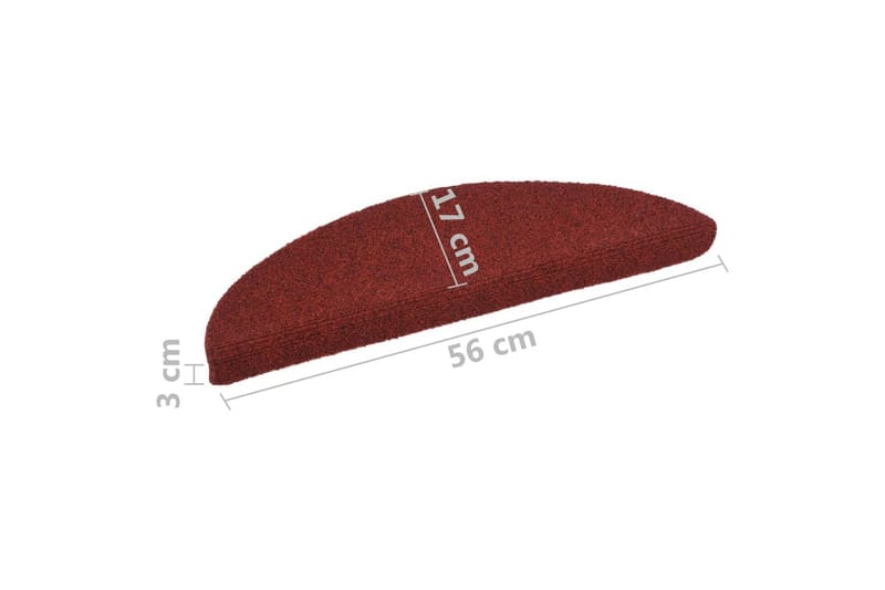 Selvklebende trappematter 10 stk rød 56x17x3cm nålestempel - Rød - Tekstiler - Tepper & Matter - Spesialmatte - Trappetepper