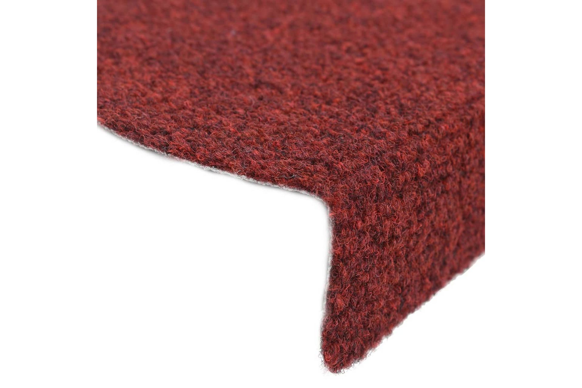 Selvklebende trappematter 10 stk rød 65x21x4 cm nålestempel - Rød - Tekstiler - Tepper & Matter - Spesialmatte - Trappetepper