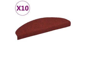Selvklebende trappematter 10 stk rød 65x21x4 cm nålestempel - Rød - Tekstiler - Tepper & Matter - Spesialmatte - Trappetepper