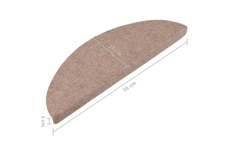 Selvklebende trappematter 15 stk 56x20 cm beige - Beige - Tekstiler - Tepper & Matter - Spesialmatte - Trappetepper