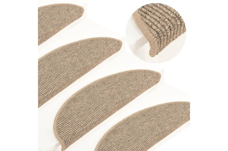 Selvklebende trappematter 15 stk 56x20 cm mörk beige - Beige - Tekstiler - Tepper & Matter - Spesialmatte - Trappetepper