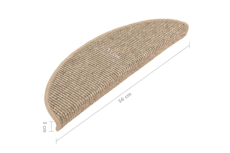 Selvklebende trappematter 15 stk 56x20 cm mörk beige - Beige - Tekstiler - Tepper & Matter - Spesialmatte - Trappetepper