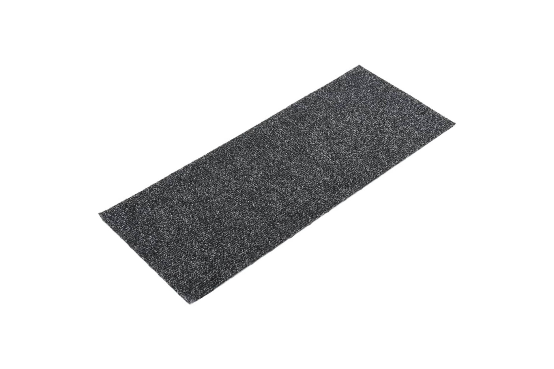 Selvklebende trappematter 15 stk 60x25 cm grå - Grå - Tekstiler - Tepper & Matter - Spesialmatte - Trappetepper