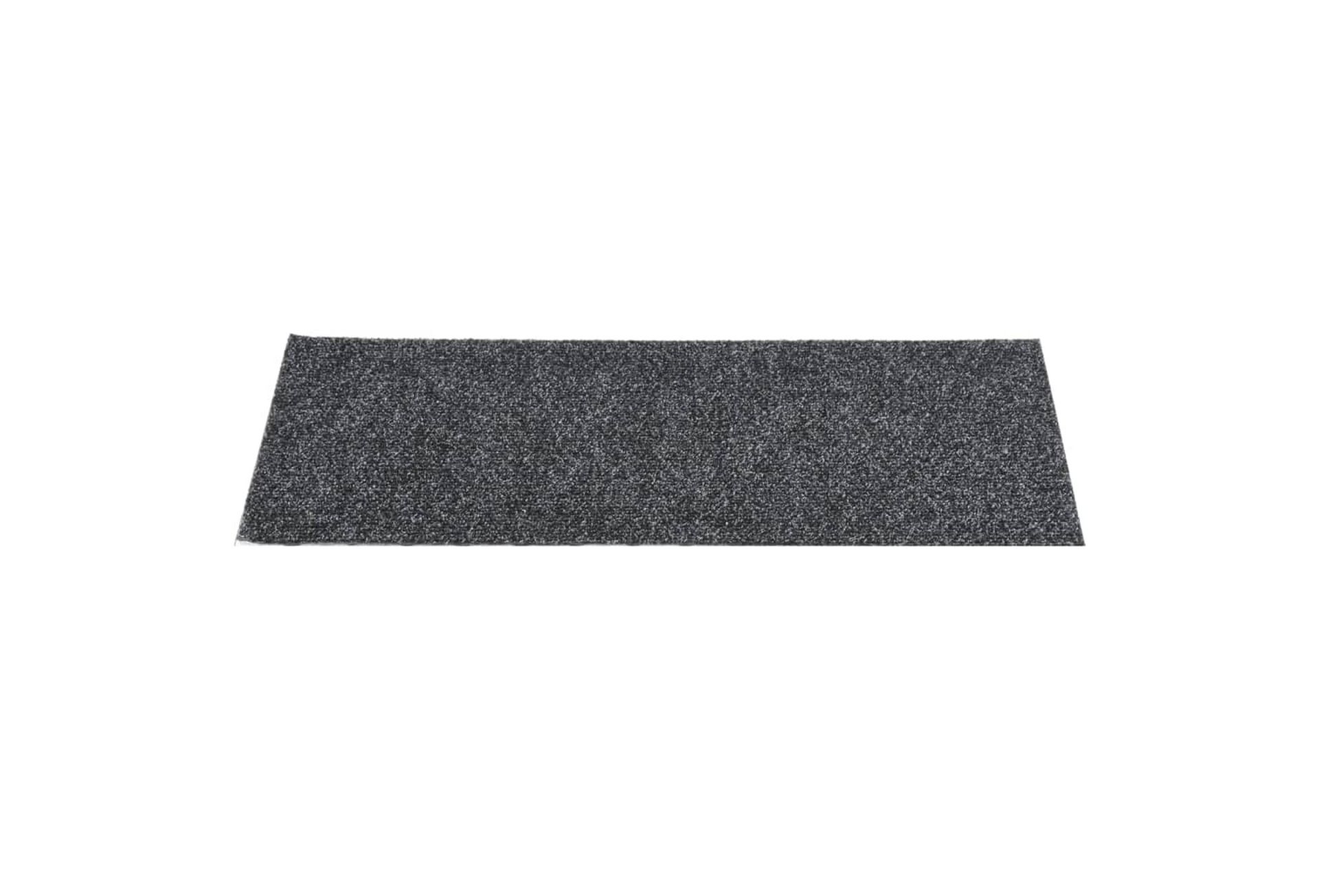 Selvklebende trappematter 15 stk 60x25 cm grå - Grå - Tekstiler - Tepper & Matter - Spesialmatte - Trappetepper