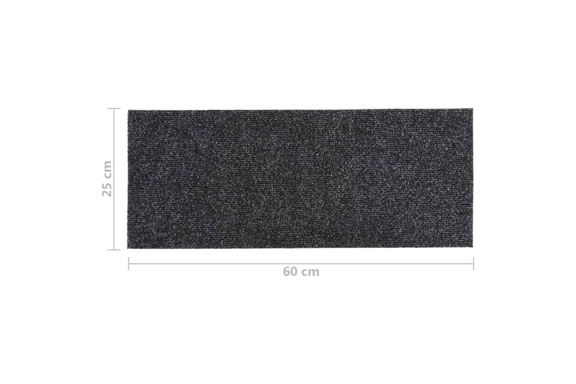 Selvklebende trappematter 15 stk 60x25 cm grå - Grå - Tekstiler - Tepper & Matter - Spesialmatte - Trappetepper