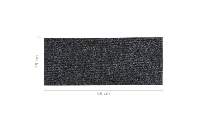 Selvklebende trappematter 15 stk 60x25 cm grå - Grå - Tekstiler - Tepper & Matter - Spesialmatte - Trappetepper