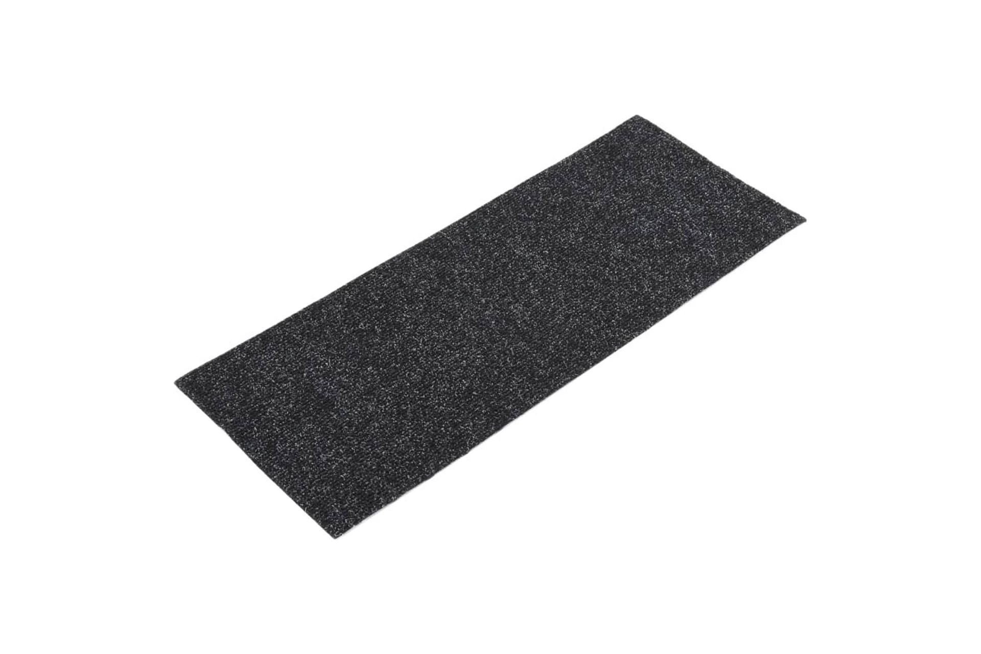 Selvklebende trappematter 15 stk 60x25 cm svart - Svart - Tekstiler - Tepper & Matter - Spesialmatte - Trappetepper
