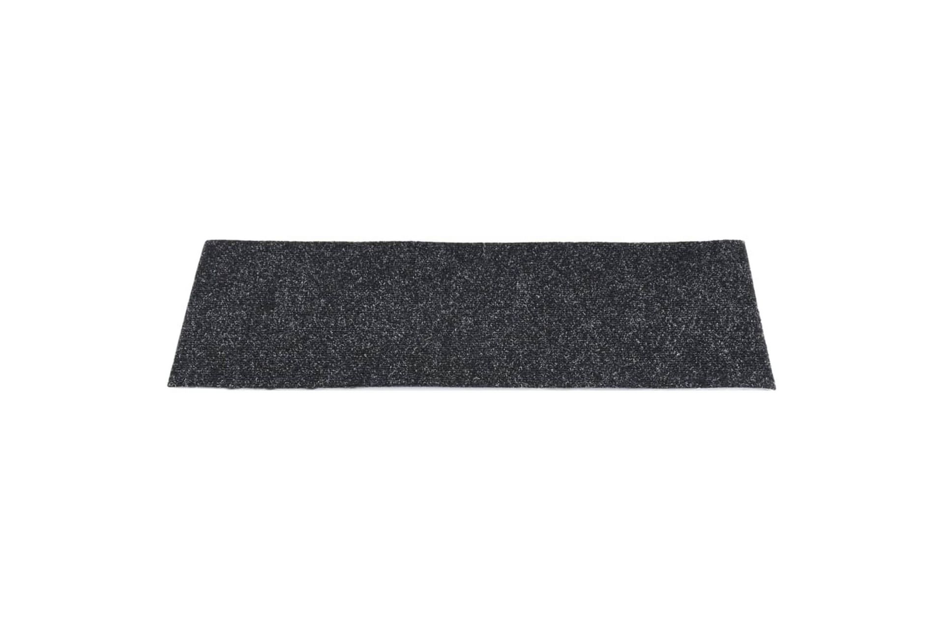 Selvklebende trappematter 15 stk 60x25 cm svart - Svart - Tekstiler - Tepper & Matter - Spesialmatte - Trappetepper