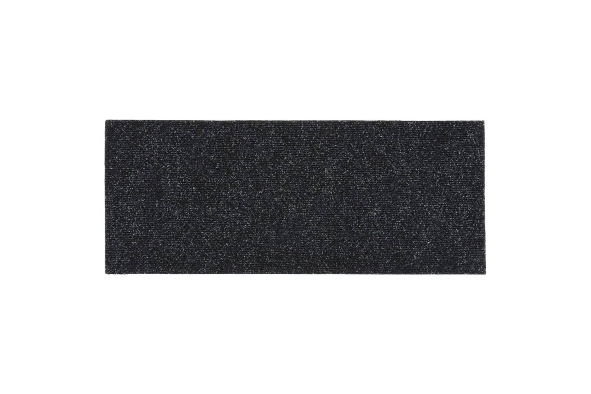 Selvklebende trappematter 15 stk 60x25 cm svart - Svart - Tekstiler - Tepper & Matter - Spesialmatte - Trappetepper