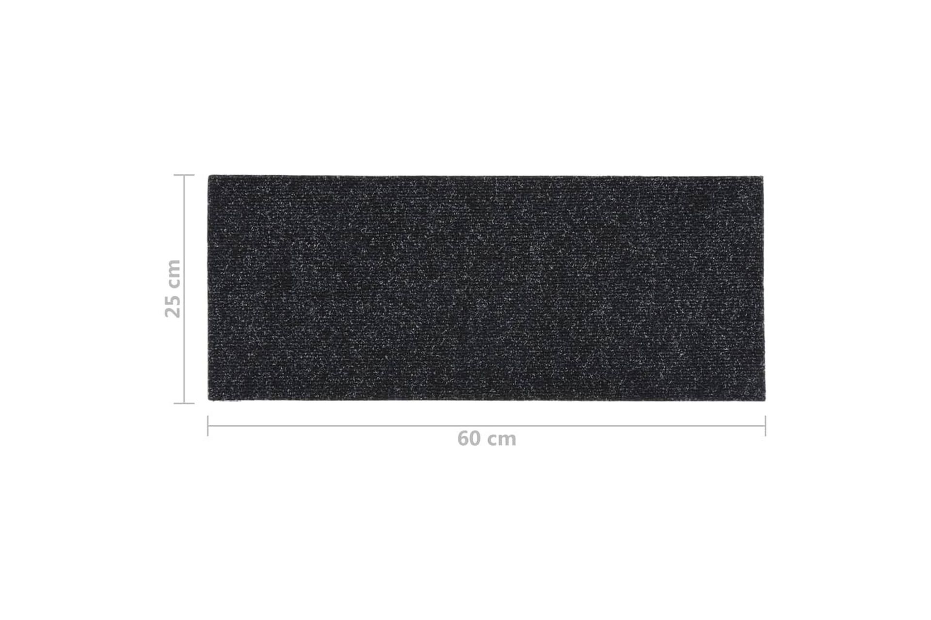 Selvklebende trappematter 15 stk 60x25 cm svart - Svart - Tekstiler - Tepper & Matter - Spesialmatte - Trappetepper