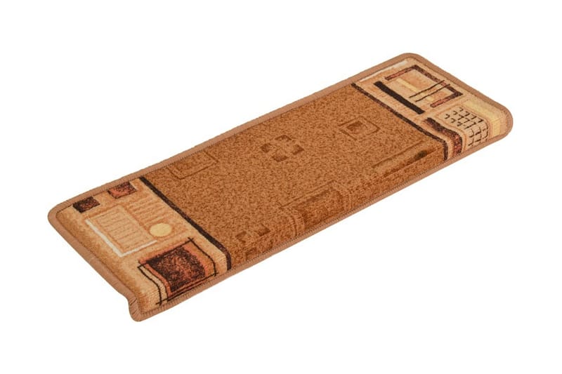 Selvklebende trappematter 15 stk 65x25 cm beige - Beige - Tekstiler - Tepper & Matter - Spesialmatte - Trappetepper
