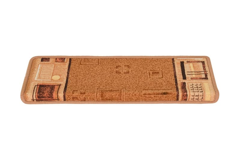Selvklebende trappematter 15 stk 65x25 cm beige - Beige - Tekstiler - Tepper & Matter - Spesialmatte - Trappetepper