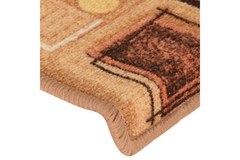 Selvklebende trappematter 15 stk 65x25 cm beige - Beige - Tekstiler - Tepper & Matter - Spesialmatte - Trappetepper