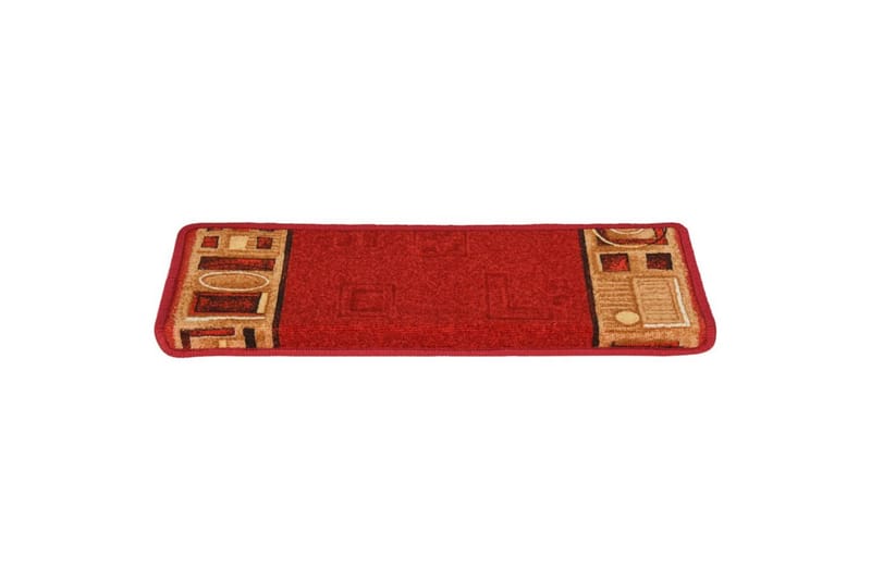 Selvklebende trappematter 15 stk 65x25 cm rød - Rød - Tekstiler - Tepper & Matter - Spesialmatte - Trappetepper
