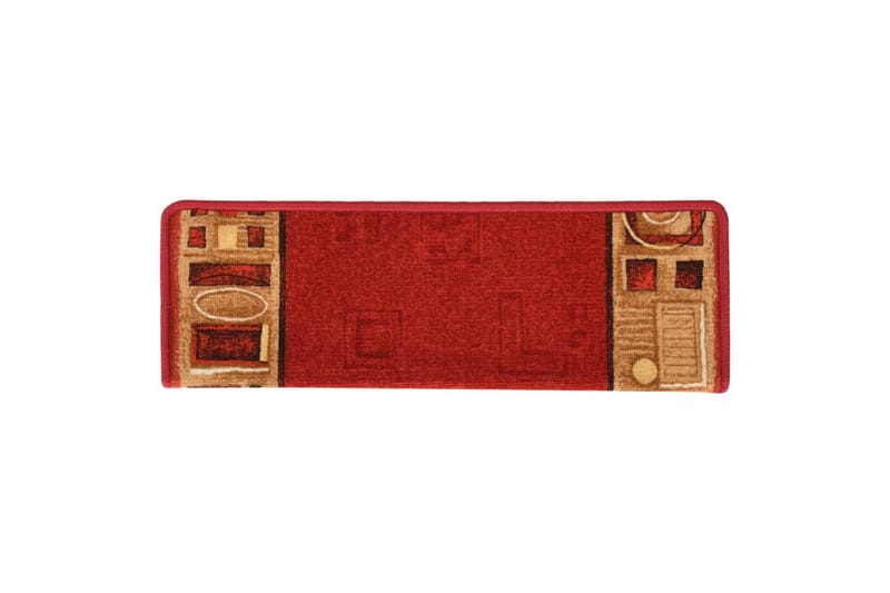 Selvklebende trappematter 15 stk 65x25 cm rød - Rød - Tekstiler - Tepper & Matter - Spesialmatte - Trappetepper