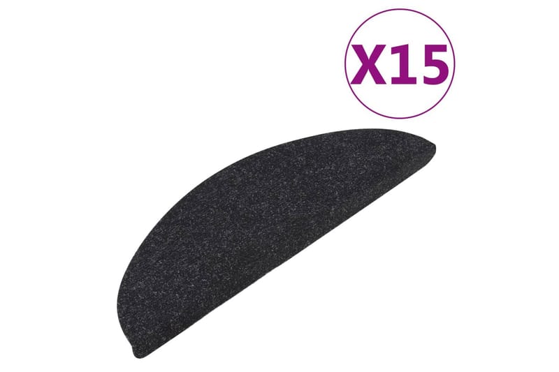 Selvklebende trappematter 15 stk 65x26 cm antrasitt - Antrasittgrå - Tekstiler - Tepper & Matter - Spesialmatte - Trappetepper