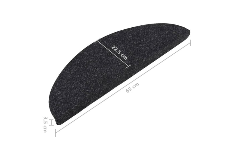 Selvklebende trappematter 15 stk 65x26 cm antrasitt - Antrasittgrå - Tekstiler - Tepper & Matter - Spesialmatte - Trappetepper