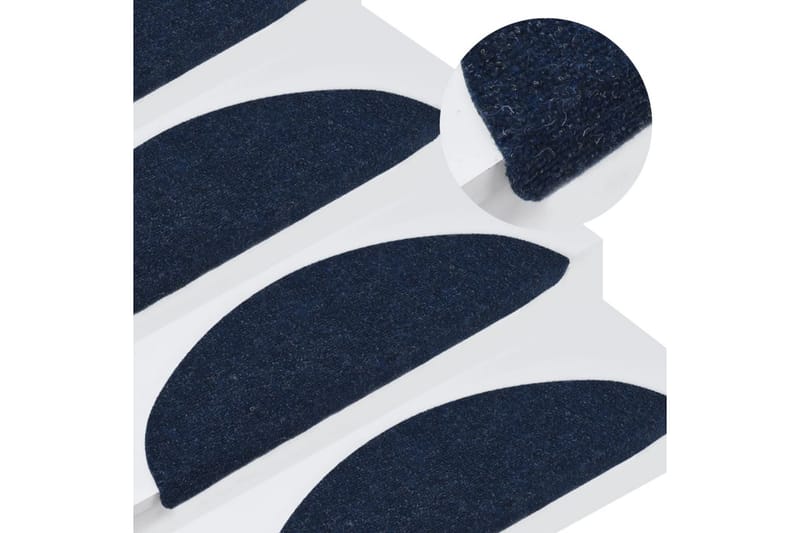 Selvklebende trappematter 15 stk 65x26 cm blå - Blå - Tekstiler - Tepper & Matter - Spesialmatte - Trappetepper