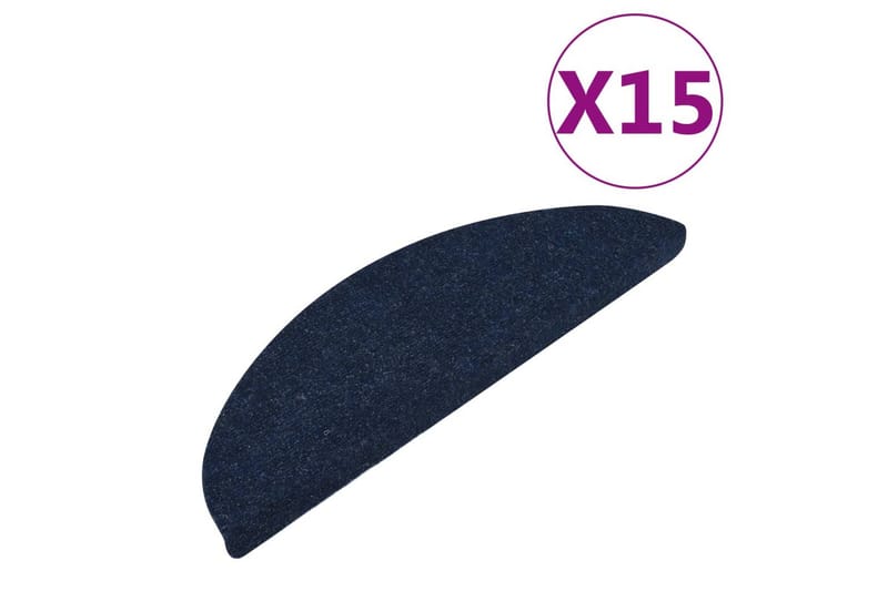 Selvklebende trappematter 15 stk 65x26 cm blå - Blå - Tekstiler - Tepper & Matter - Spesialmatte - Trappetepper