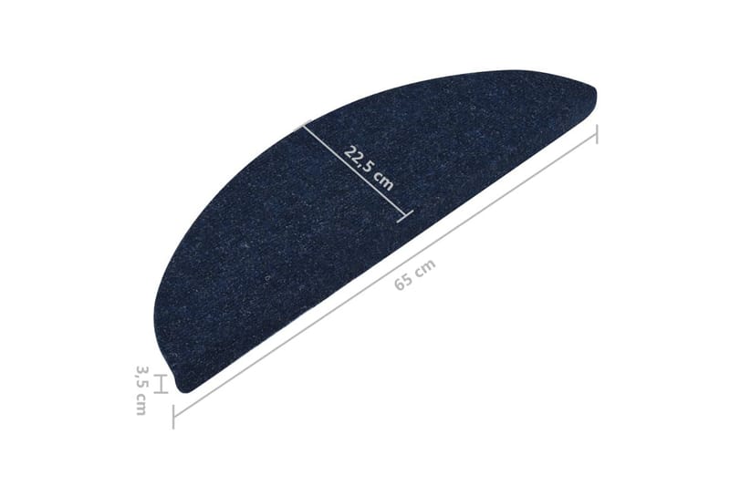 Selvklebende trappematter 15 stk 65x26 cm blå - Blå - Tekstiler - Tepper & Matter - Spesialmatte - Trappetepper
