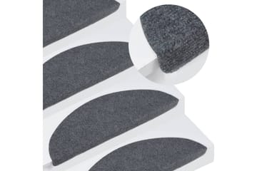 Selvklebende trappematter 15 stk 65x26 cm grå - Grå - Tekstiler - Tepper & Matter - Spesialmatte - Trappetepper