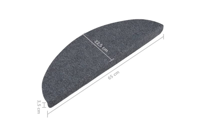 Selvklebende trappematter 15 stk 65x26 cm grå - Grå - Tekstiler - Tepper & Matter - Spesialmatte - Trappetepper