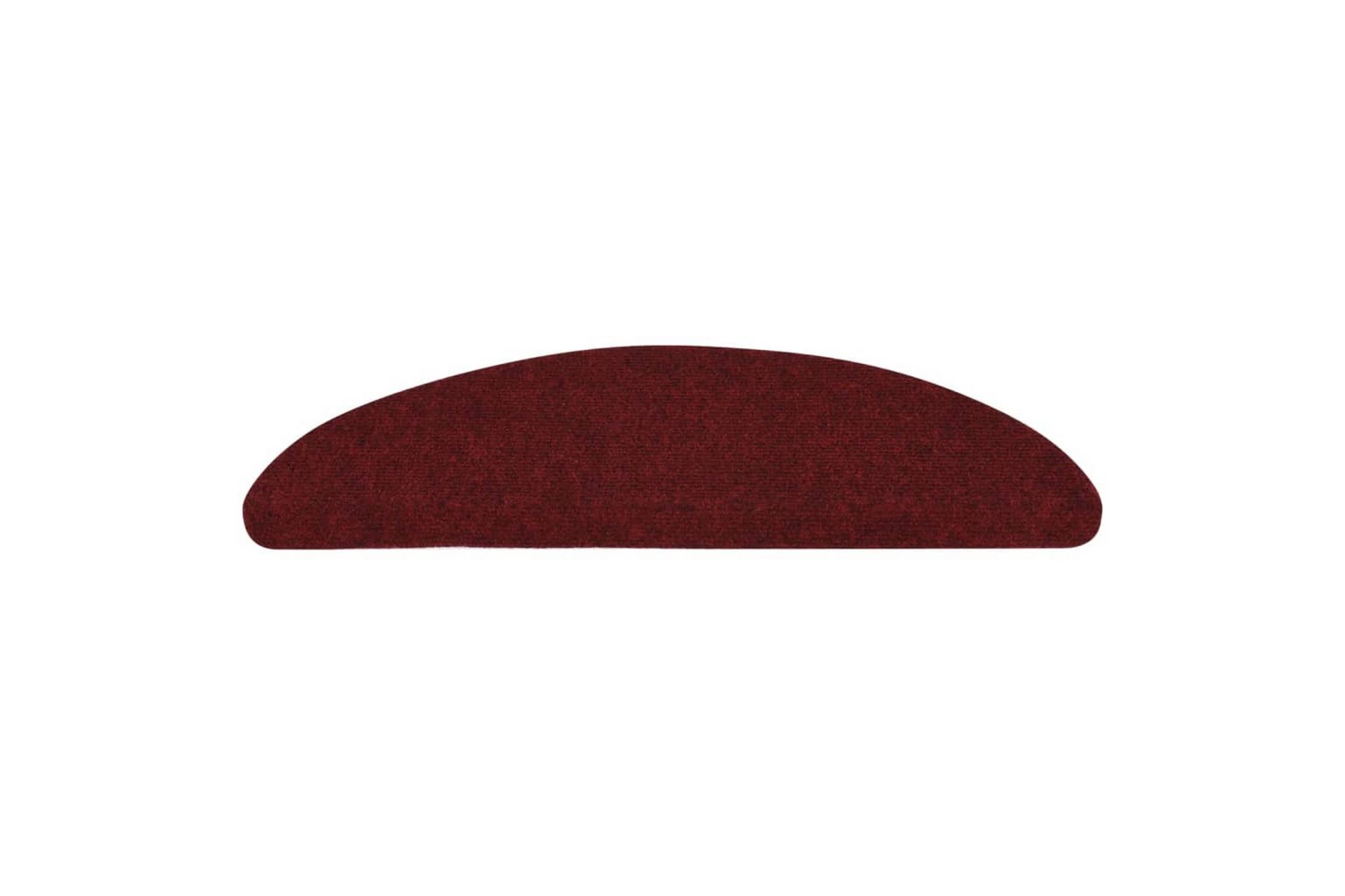 Selvklebende trappematter 15 stk 65x26 cm rød - Rød - Tekstiler - Tepper & Matter - Spesialmatte - Trappetepper