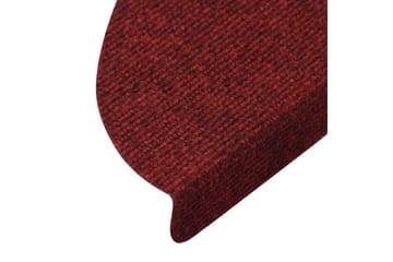 Selvklebende trappematter 15 stk 65x26 cm rød - Rød - Tekstiler - Tepper & Matter - Spesialmatte - Trappetepper