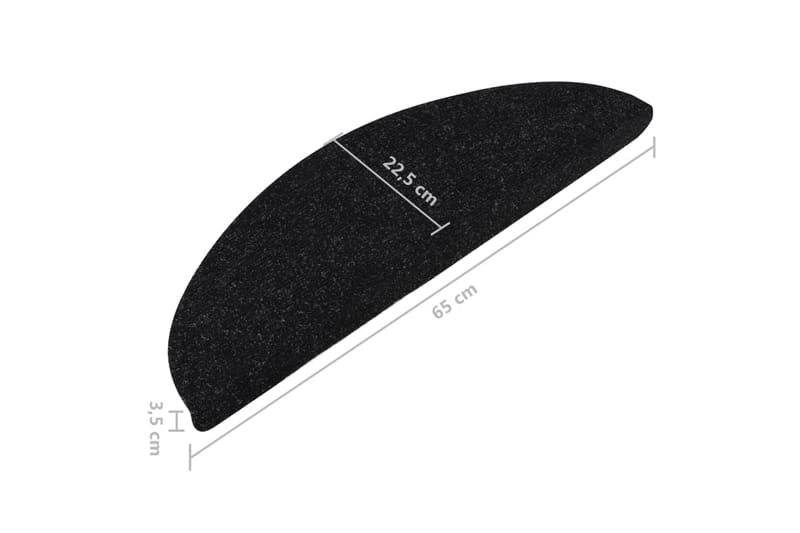 Selvklebende trappematter 15 stk 65x26 cm svart - Svart - Tekstiler - Tepper & Matter - Spesialmatte - Trappetepper