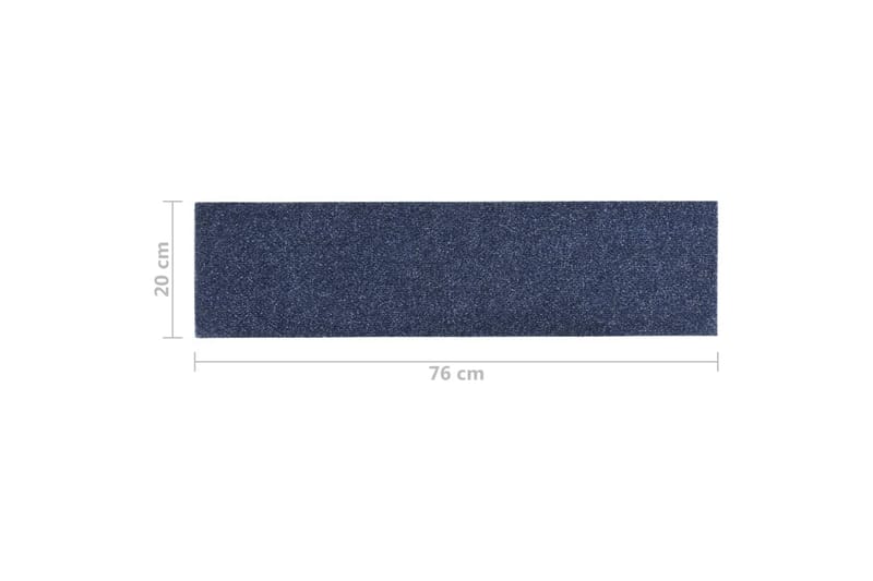 Selvklebende trappematter 15 stk 76x20 cm gråblå - Grå - Trappetepper
