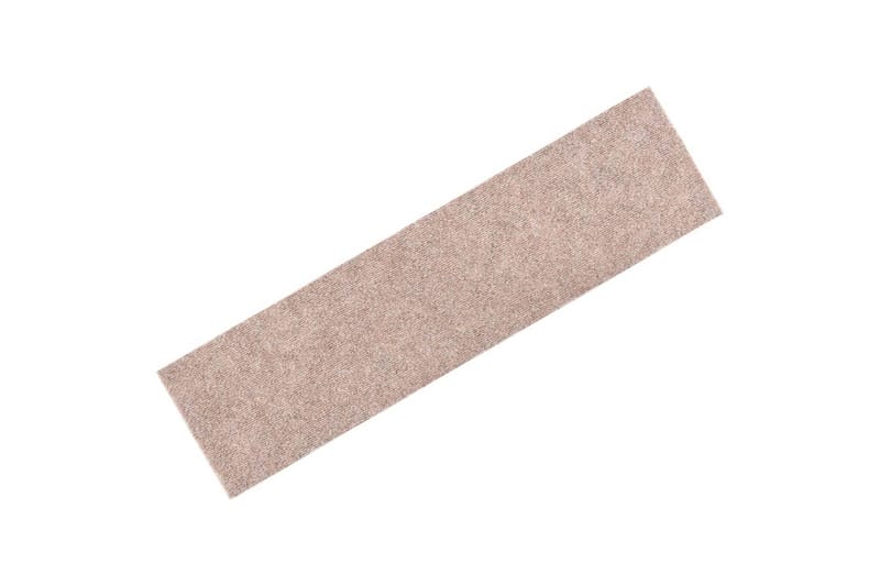 Selvklebende trappematter 15 stk 76x20 cm lysebrun - Brun - Tekstiler - Tepper & Matter - Spesialmatte - Trappetepper