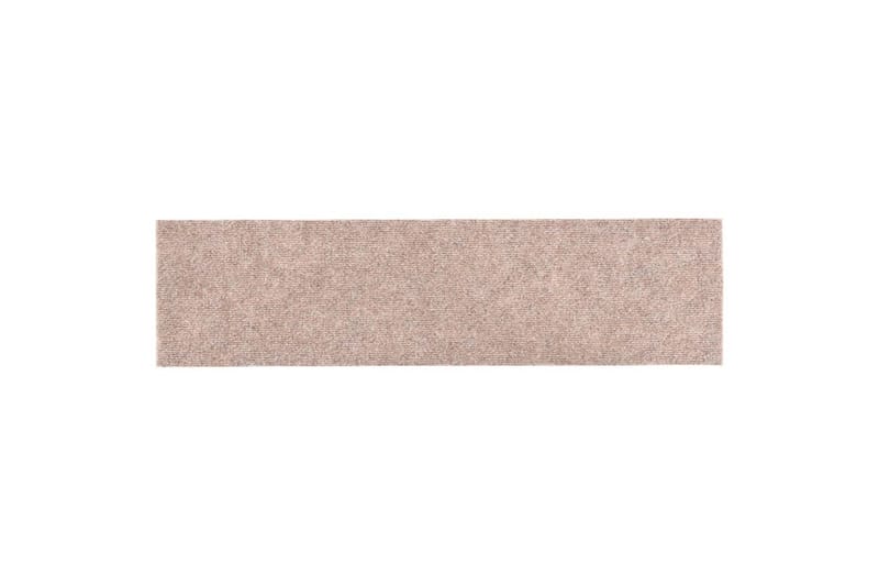 Selvklebende trappematter 15 stk 76x20 cm lysebrun - Brun - Tekstiler - Tepper & Matter - Spesialmatte - Trappetepper