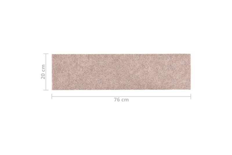 Selvklebende trappematter 15 stk 76x20 cm lysebrun - Brun - Tekstiler - Tepper & Matter - Spesialmatte - Trappetepper
