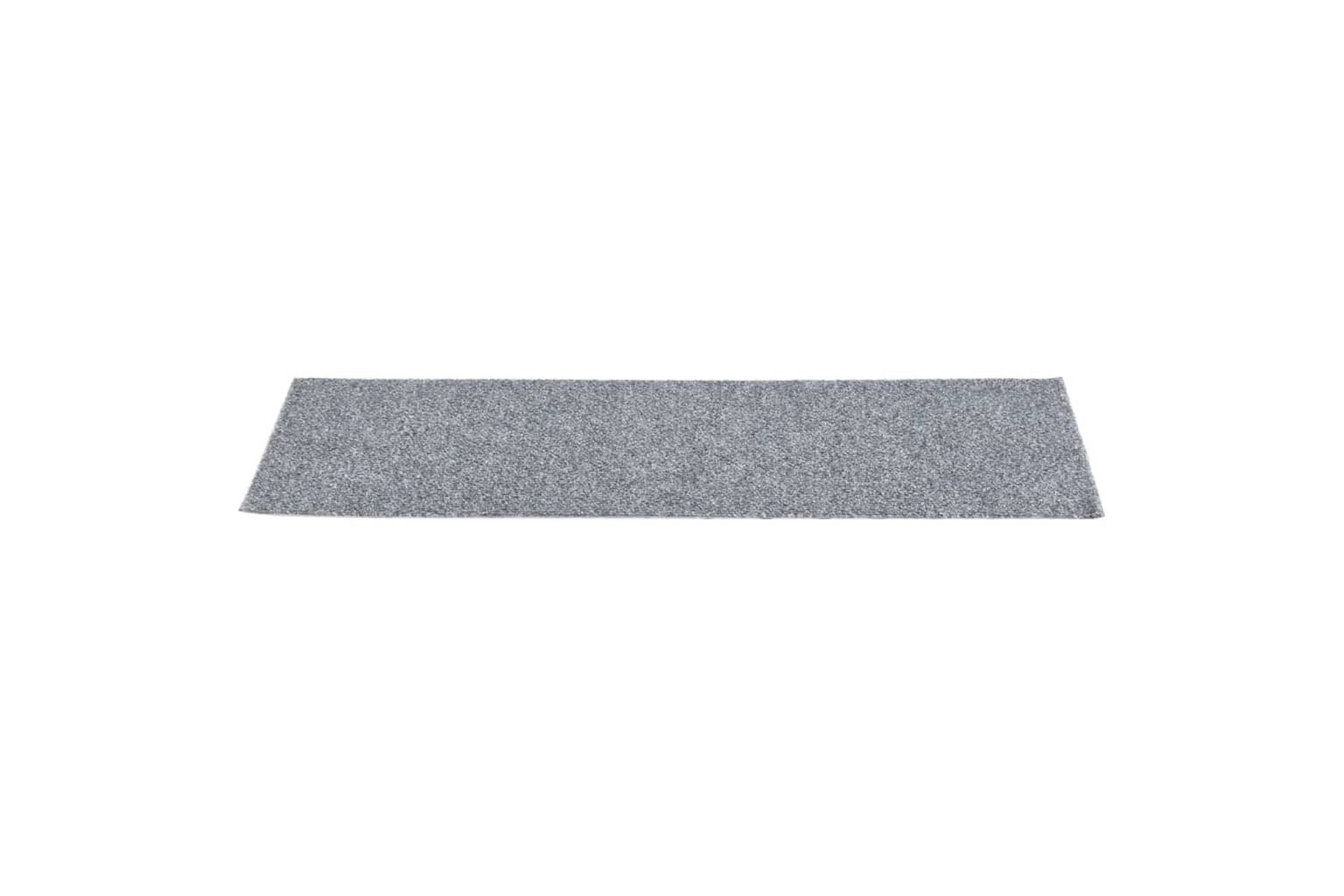 Selvklebende trappematter 15 stk 76x20 cm lysegrå - Grå - Tekstiler - Tepper & Matter - Spesialmatte - Trappetepper