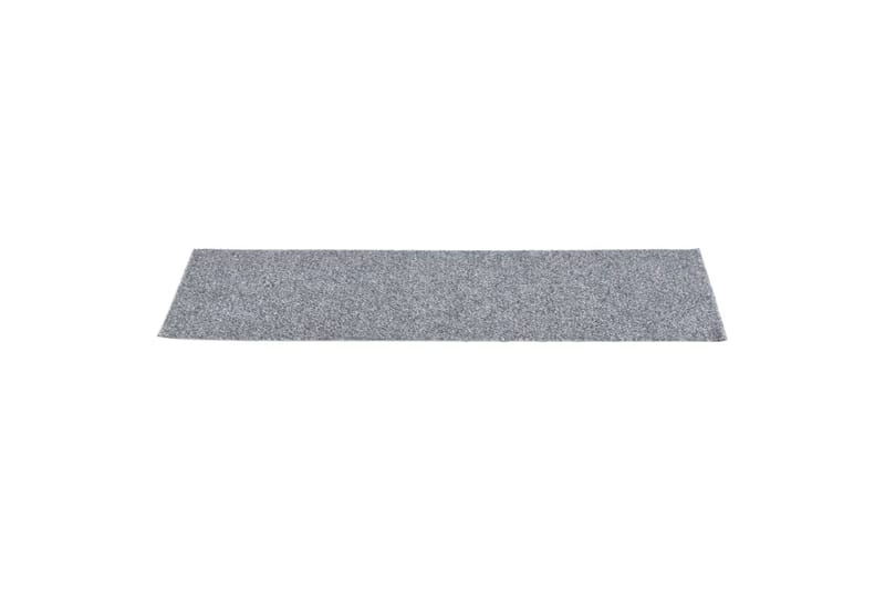 Selvklebende trappematter 15 stk 76x20 cm lysegrå - Grå - Tekstiler - Tepper & Matter - Spesialmatte - Trappetepper