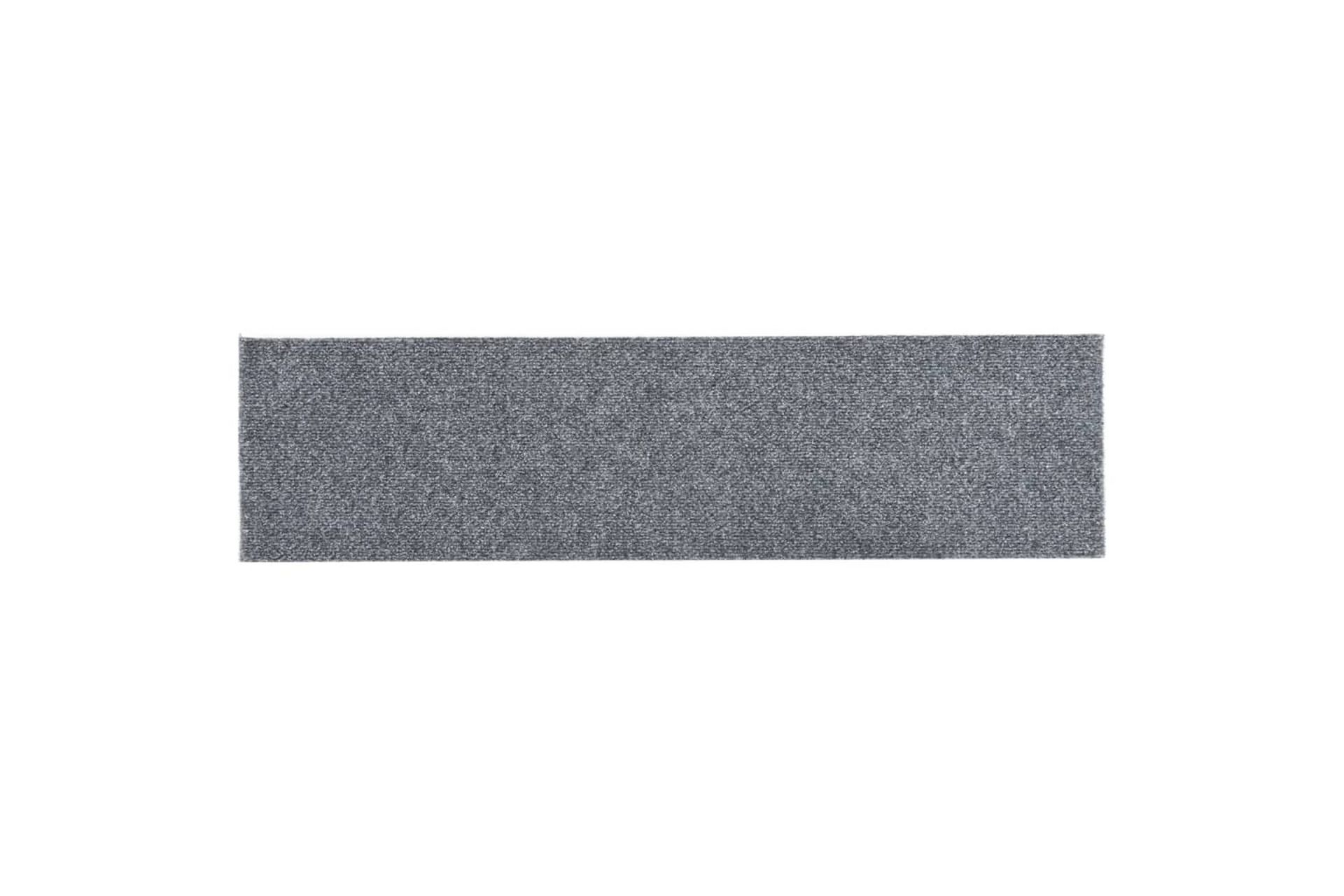 Selvklebende trappematter 15 stk 76x20 cm lysegrå - Grå - Tekstiler - Tepper & Matter - Spesialmatte - Trappetepper