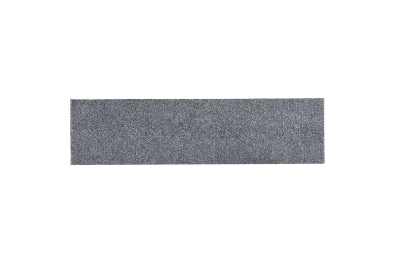 Selvklebende trappematter 15 stk 76x20 cm lysegrå - Grå - Tekstiler - Tepper & Matter - Spesialmatte - Trappetepper