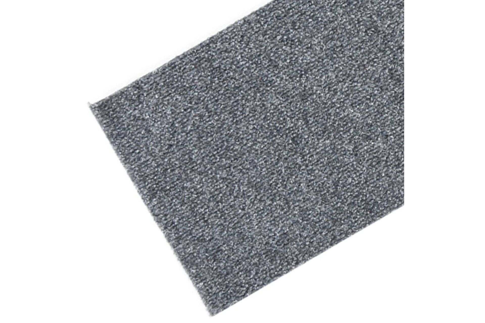 Selvklebende trappematter 15 stk 76x20 cm lysegrå - Grå - Tekstiler - Tepper & Matter - Spesialmatte - Trappetepper