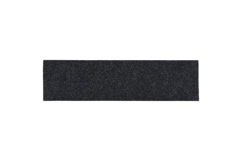 Selvklebende trappematter 15 stk 76x20 cm svart - Svart - Tekstiler - Tepper & Matter - Spesialmatte - Trappetepper