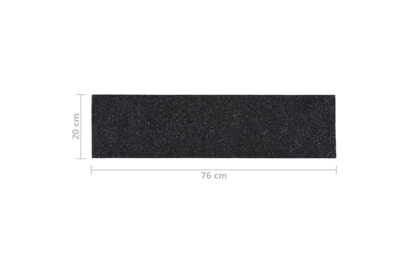 Selvklebende trappematter 15 stk 76x20 cm svart - Svart - Tekstiler - Tepper & Matter - Spesialmatte - Trappetepper