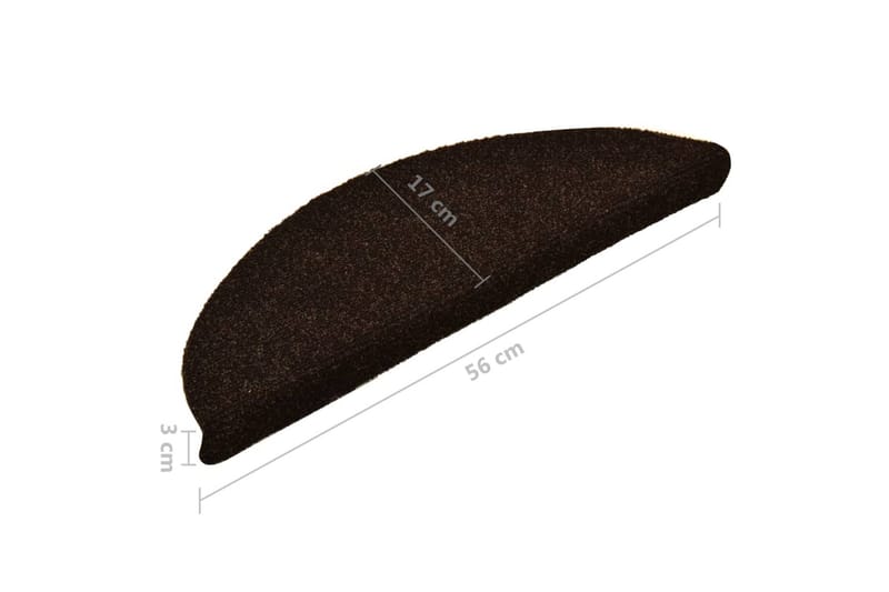 Selvklebende trappematter 15 stk brun 56x17x3 cm nålestempel - Brun - Tekstiler - Tepper & Matter - Spesialmatte - Trappetepper