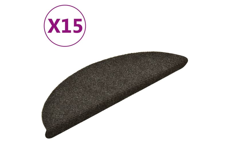 Selvklebende trappematter 15 stk brun 56x17x3cm nålestempel - Brun - Tekstiler - Tepper & Matter - Spesialmatte - Trappetepper