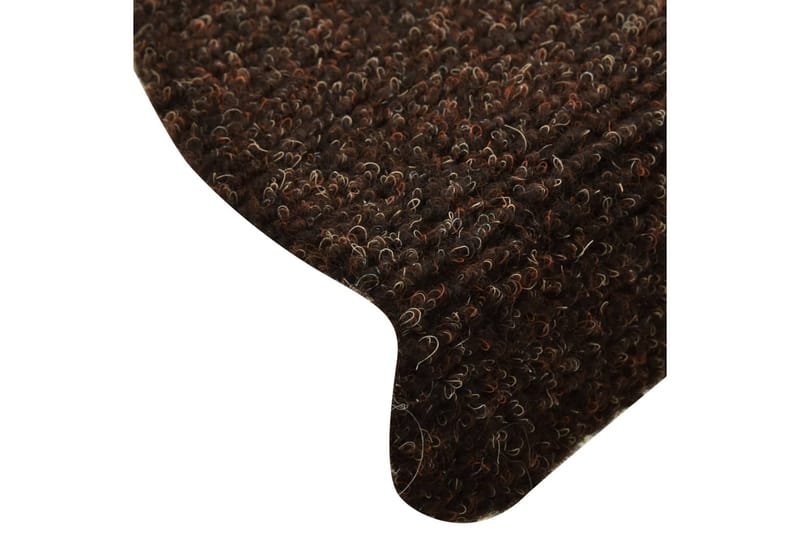 Selvklebende trappematter 15 stk brun 65x21x4 cm nålestempel - Brun - Tekstiler - Tepper & Matter - Spesialmatte - Trappetepper