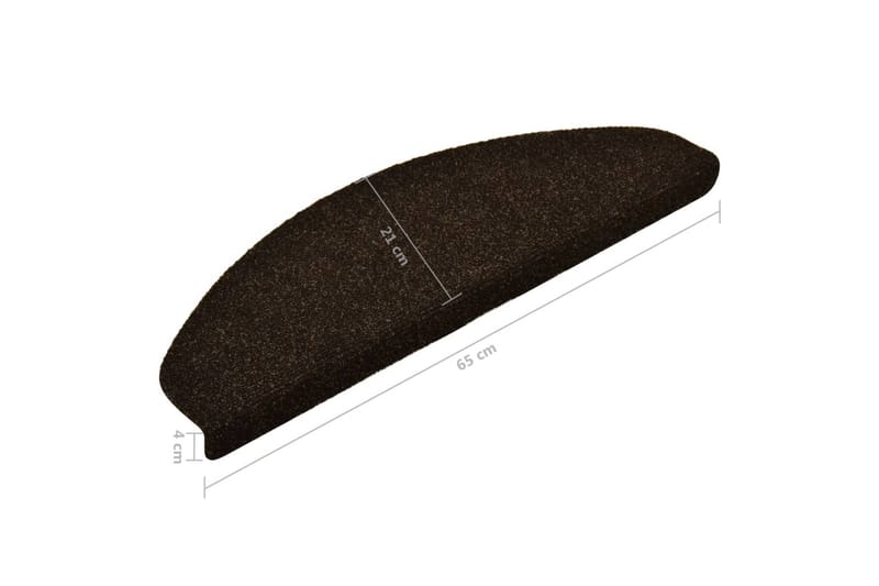 Selvklebende trappematter 15 stk brun 65x21x4 cm nålestempel - Brun - Tekstiler - Tepper & Matter - Spesialmatte - Trappetepper