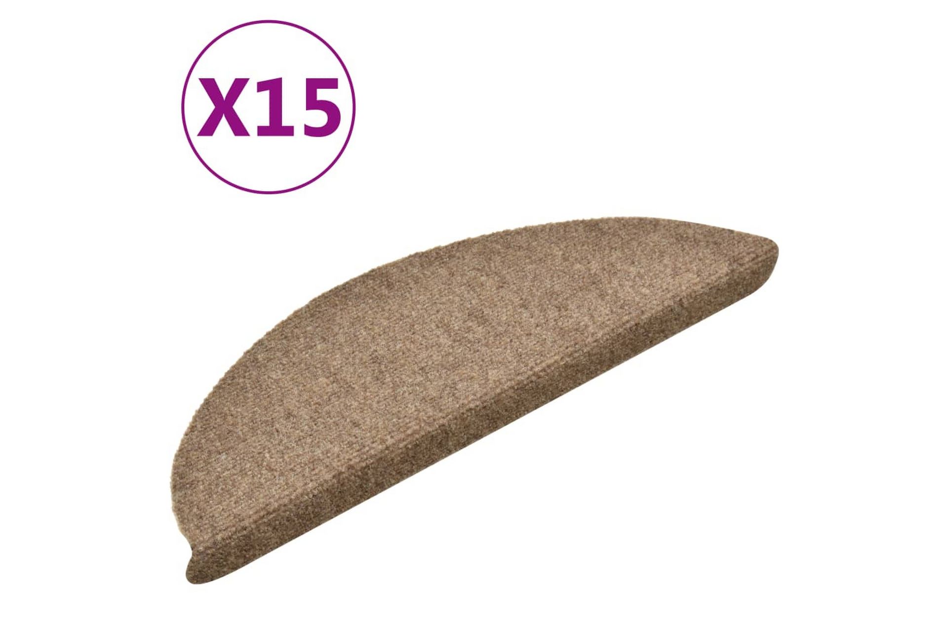 Selvklebende trappematter 15 stk krem 56x17x3cm nålestempel - Krem - Tekstiler - Tepper & Matter - Spesialmatte - Trappetepper