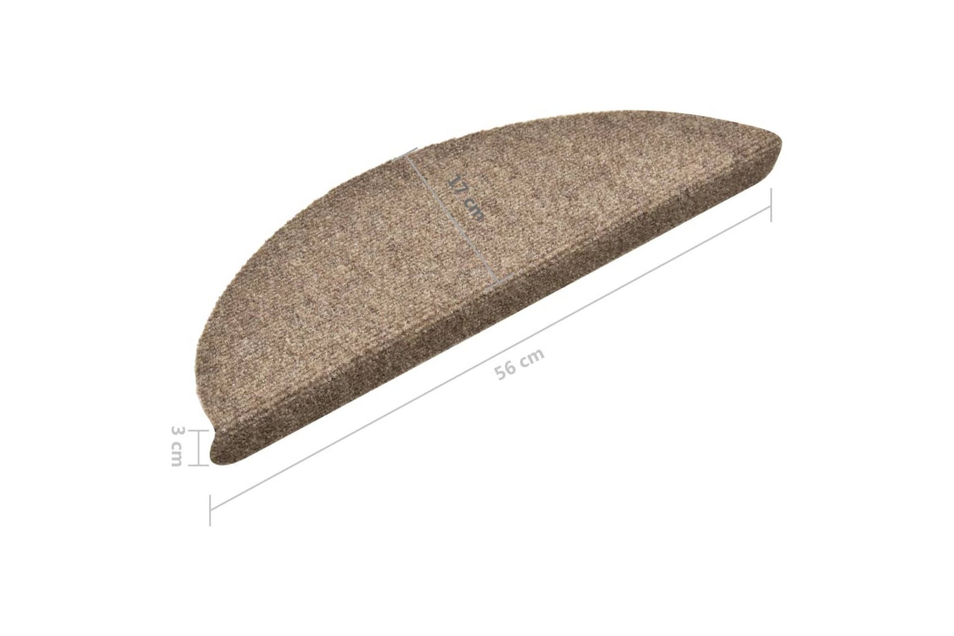 Selvklebende trappematter 15 stk krem 56x17x3cm nålestempel - Krem - Tekstiler - Tepper & Matter - Spesialmatte - Trappetepper