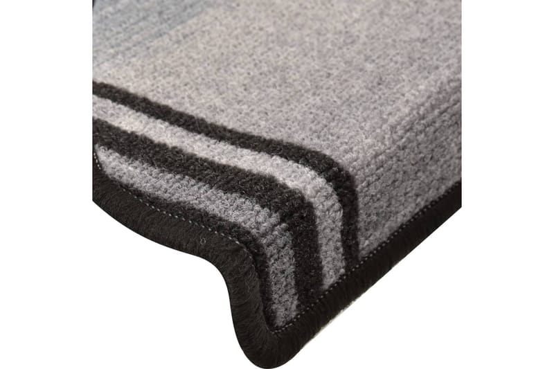 Selvklebende trappematter 15 stk svart og grå 65x21x4 cm - Flerfarget - Tekstiler - Tepper & Matter - Spesialmatte - Trappetepper
