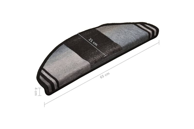 Selvklebende trappematter 15 stk svart og grå 65x21x4 cm - Flerfarget - Tekstiler - Tepper & Matter - Spesialmatte - Trappetepper