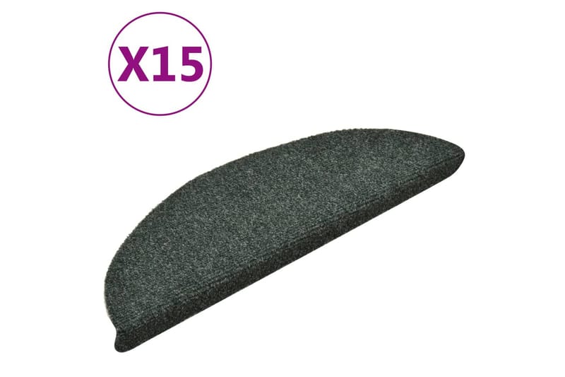Selvklebende trappematter 15st grønn 56x17x3 cm nålestempel - grønn - Tekstiler - Tepper & Matter - Spesialmatte - Trappetepper