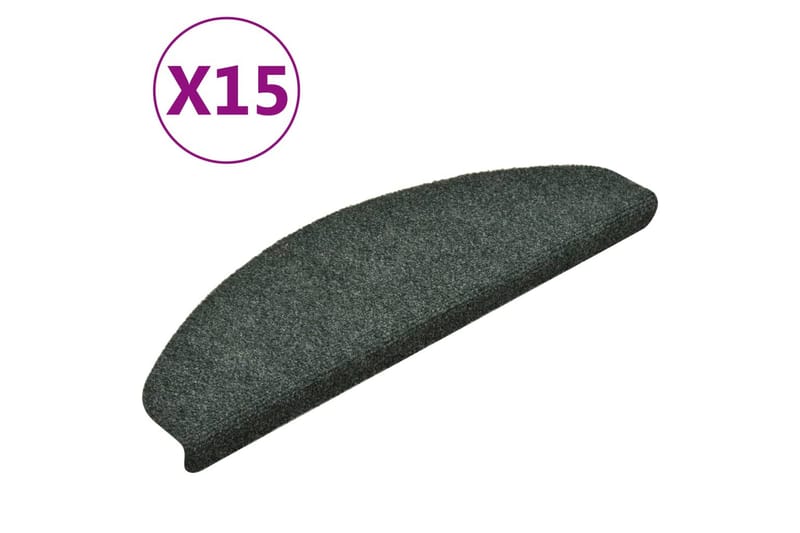 Selvklebende trappematter 15st grønn 65x21x4 cm nålestempel - grønn - Tekstiler - Tepper & Matter - Spesialmatte - Trappetepper